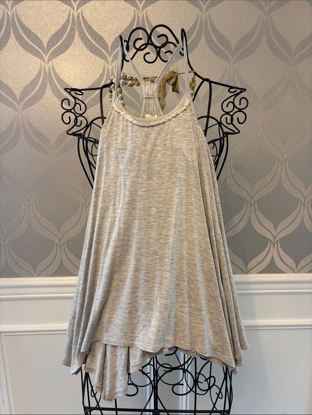 Tucker + Tate Light Gray Braided Halter Tank